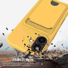 For iPhone 17 Integrated Card Bag Solid Color Liquid Silicone Phone Case with Lanyard(Yellow) - 2