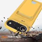 For iPhone 17 Air Integrated Card Bag Solid Color Liquid Silicone Phone Case with Lanyard(Yellow) - 2