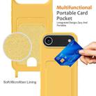 For iPhone 17 Air Integrated Card Bag Solid Color Liquid Silicone Phone Case with Lanyard(Yellow) - 3