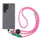 Plastic Adjustment Buckle Anti-lost Lanyard Mobile Phone Crossbody Long Lanyard(Dark Pink) - 1