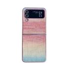 For Samsung Galaxy Z Flip4 Illusory Color Leather Texture PC Phone Case(Pink) - 1