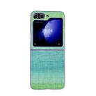 For Samsung Galaxy Z Flip5 Illusory Color Leather Texture PC Phone Case(Green) - 1