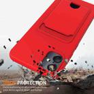 For Samsung Galaxy A05 Integrated Card Bag Solid Color Liquid Silicone Phone Case with Lanyard(Red) - 2