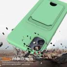 For Samsung Galaxy A05 Integrated Card Bag Solid Color Liquid Silicone Phone Case with Lanyard(Green) - 2