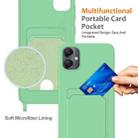 For Samsung Galaxy A05 Integrated Card Bag Solid Color Liquid Silicone Phone Case with Lanyard(Green) - 3