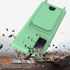 For Samsung Galaxy S20 FE Integrated Card Bag Solid Color Liquid Silicone Phone Case with Lanyard(Green) - 2