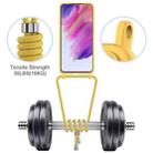 For Samsung Galaxy S21 FE 5G Integrated Card Bag Solid Color Liquid Silicone Phone Case with Lanyard(Yellow) - 3