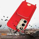 For Samsung Galaxy S23 FE 5G Integrated Card Bag Solid Color Liquid Silicone Phone Case with Lanyard(Red) - 2