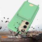 For Samsung Galaxy S23 FE 5G Integrated Card Bag Solid Color Liquid Silicone Phone Case with Lanyard(Green) - 2