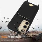 For Samsung Galaxy S23 FE 5G Integrated Card Bag Solid Color Liquid Silicone Phone Case with Lanyard(Black) - 2