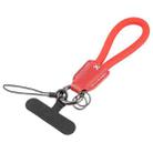 Keychain Pure Color Mobile Phone Anti-lost Short Lanyard(Red) - 1