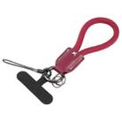 Keychain Pure Color Mobile Phone Anti-lost Short Lanyard(Wine Red) - 1