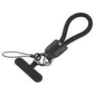 Keychain Pure Color Mobile Phone Anti-lost Short Lanyard(Black) - 1