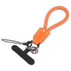 Keychain Pure Color Mobile Phone Anti-lost Short Lanyard(Orange) - 1