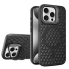 For iPhone 15 Pro Max Hollow Cooling Lens Holder MagSafe Magnetic TPU Phone Case(Black) - 1