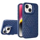 For iPhone 14 Hollow Cooling Lens Holder MagSafe Magnetic TPU Phone Case(Blue) - 1