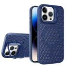 For iPhone 14 Pro Hollow Cooling Lens Holder MagSafe Magnetic TPU Phone Case(Blue) - 1