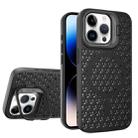 For iPhone 14 Pro Hollow Cooling Lens Holder MagSafe Magnetic TPU Phone Case(Black) - 1