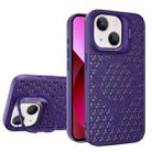For iPhone 13 Hollow Cooling Lens Holder MagSafe Magnetic TPU Phone Case(Purple) - 1