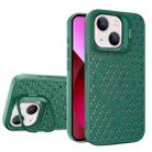 For iPhone 13 Hollow Cooling Lens Holder MagSafe Magnetic TPU Phone Case(Green) - 1