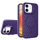 For iPhone 12 Hollow Cooling Lens Holder MagSafe Magnetic TPU Phone Case(Purple) - 1