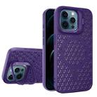 For iPhone 12 Pro Max Hollow Cooling Lens Holder MagSafe Magnetic TPU Phone Case(Purple) - 1