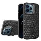 For iPhone 12 Pro Max Hollow Cooling Lens Holder MagSafe Magnetic TPU Phone Case(Black) - 1