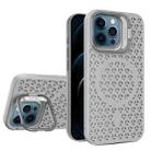 For iPhone 12 Pro Max Hollow Cooling Lens Holder MagSafe Magnetic TPU Phone Case(Grey) - 1