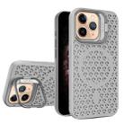 For iPhone 11 Pro Max Hollow Cooling Lens Holder MagSafe Magnetic TPU Phone Case(Grey) - 1