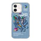 For iPhone 12 Illustration Pattern Radiation Design Full Coverage Shockproof Phone Case(Blue Astronaut) - 1