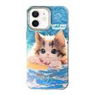 For iPhone 12 Illustration Pattern Radiation Design Full Coverage Shockproof Phone Case(Cat) - 1