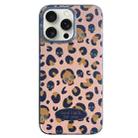 For iPhone 15 Pro Max Glitter Powder Leopard Print PC + TPU Phone Case(Brown) - 1