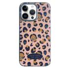 For iPhone 14 Pro Glitter Powder Leopard Print PC + TPU Phone Case(Brown) - 1