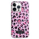 For iPhone 14 Pro Glitter Powder Leopard Print PC + TPU Phone Case(Pink) - 1