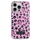 For iPhone 13 Pro Max Glitter Powder Leopard Print PC + TPU Phone Case(Pink) - 1