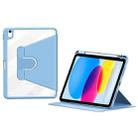 For iPad 10th Gen 10.9 2022 ZGA Tri-Fold 360 Rotation Smart Leather Tablet Case(Blue) - 1