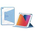 For iPad 10.2 2021/2020/2019 ZGA Tri-Fold 360 Rotation Smart Leather Tablet Case(Blue) - 1
