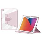 For iPad 10.2 2021/2020/2019 ZGA Tri-Fold 360 Rotation Smart Leather Tablet Case(Pink) - 1