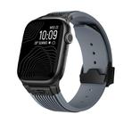 For Apple Watch Series 9 45mm Vertical Texture Black Buckle Elastic Silicone Watch Band(Grey) - 1