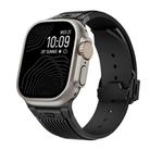 For Apple Watch Ultra 49mm Vertical Texture Black Buckle Elastic Silicone Watch Band(Black) - 1