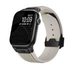 For Apple Watch SE 2022 44mm Vertical Texture Black Buckle Elastic Silicone Watch Band(Starlight) - 1
