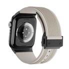 For Apple Watch Series 3 42mm Vertical Texture Black Buckle Elastic Silicone Watch Band(Starlight) - 2