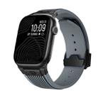 For Apple Watch Series 2 42mm Vertical Texture Black Buckle Elastic Silicone Watch Band(Grey) - 1