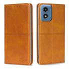 For Motorola Moto G Play 4G 2024 Cow Texture Magnetic Leather Phone Case(Light Brown) - 1