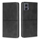 For Motorola Edge 5G 2024 Cow Texture Magnetic Leather Phone Case(Black) - 1