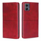 For Motorola Edge 5G 2024 Cow Texture Magnetic Leather Phone Case(Red) - 1