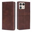 For Motorola Edge 50 Ultra Cow Texture Magnetic Leather Phone Case(Dark Brown) - 1