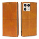 For Motorola Edge 50 Ultra Cow Texture Magnetic Leather Phone Case(Light Brown) - 1