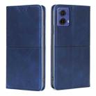 For Motorola Moto G85 5G Cow Texture Magnetic Leather Phone Case(Blue) - 1