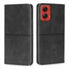 For Motorola Moto G Stylus 5G 2024 Cow Texture Magnetic Leather Phone Case(Black) - 1